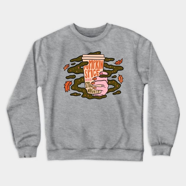 Pumpkin Spice and Spooky Nights Crewneck Sweatshirt by Doodle by Meg